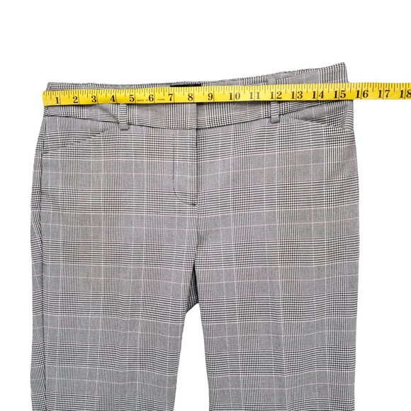 Talbots Hampshire Pants Womens Grey Glen Plaid Flat Front Size 4P - Picture 7 of 10